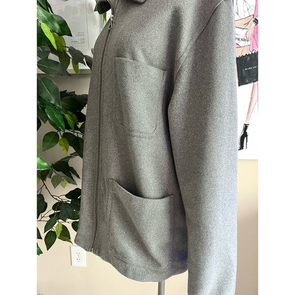 H&M Mens Gray Knit Felted Regular Fit Full Zip Normcore Chore Jacket Size XL - Picture 5 of 9